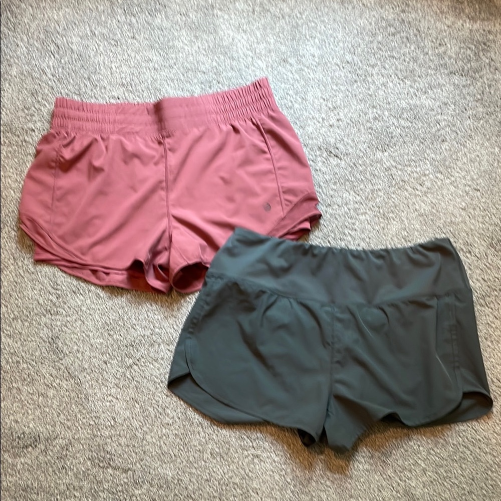 MPG and Gaiam Pink and Gray Athletic Shorts Lightweight Moisture-Wicking